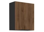 Mobile Cucina Superiore Tova - Larghezza 60 Cm, Noce Okapi / Nero