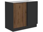 Mobile Angolare Allungabile Tova - Larghezza 105 Cm, Noce Okapi / Nero