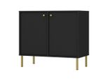 Cassettiera Stretta Iros 2 - Nero Grafite / Oro