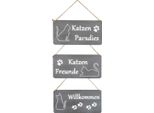 Cartelli Da Appendere Gatti Grigio Set Di 3