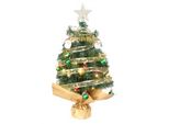 Fch Mini Albero Di Natale Artificiale Da 60 Cm Con 143 Punte E Led, Mini Albero Di Natale Da Tavolo, Verde
