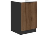 Mobile Lavabo Ad Anta Singola Tova - Larghezza 50 Cm, Noce Okapi / Nero
