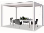 Primeyard Pergola 3X4 M Montanti In Alluminio Bianco Con Tetto A Doghe In Alluminio Gazebo Da Giardino