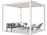 Primeyard Pergola 3X3 M Montanti In Alluminio Bianco Con Tetto A Doghe In Acciaio Gazebo Da Giardino