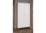 Elegante Armadio Bianco, Gambe Dorate - Design Moderno