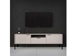 Mobile Rtv Moderno In Cashmere, Gambe Nere - Design Elegante 135 Cm