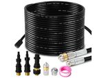Set Di Tubi Tolletour Per La Pulizia Dei Tubi 20M, Con Ugelli Rigidi + Rotanti, 3 Adattatori, Per Idropulitrici Standard, Set Universale Per La Pulizia Dei Tubi