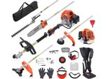 Vevor 26CC 5-In-1 Tagliasiepi Multifunzione, Tagliasiepi A Benzina, Tagliaerba, Tagliasiepi, Tagliabordi, Potatore, Motosega, Cesoie Da Giardino Con Asta Di Estensione