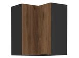 Mobile Angolare Superiore Tova 2 - 60X60 Cm, Noce Okapi / Nero