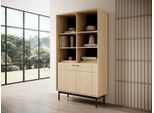 Cassettiera In Rovere Linea 184,6 Cm, Gambe Nere, Mobile Elegante