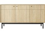 Cassettiera Linea In Rovere 153,5 Cm Con Gambe Nere - Design Moderno