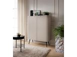 Elegante Mobile Cashmere 2D, 129X103 Cm, Gambe Oro/Nero, Piano In Mdf