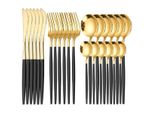 Set Di Posate Oro 6 Persone Set Di Posate In Acciaio Inox 24 Pezzi Confezione Regalo