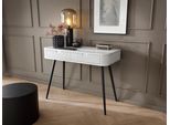 Toilette In Mdf Bianco Con Gambe Nere/Oro 103X49X80 Cm