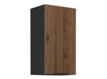 Mobile Cucina Superiore Tova - Larghezza 40 Cm, Noce Okapi / Nero