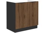 Mobile Lavabo Tova - Larghezza 80 Cm, Noce Okapi / Nero