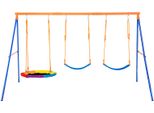 Set Di Altalene Per Giardino Vevor, Set Di Altalene Con Capacità Di Carico Di 272 Kg, Con 1 Seggiolino A Disco, 2 Seggiolini Con Cinghie, Robusto Supporto Per Altalene Con Struttura Ad A In Metallo E Corda Regolabile, Set Di Altalene Da Esterno Per Bambini