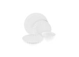 Set Di Stoviglie In Porcellana Da 24 Pezzi, Servizio Da Tavola Per 6 Persone Con Elegante Design Bianco