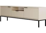 Mobile Moderno In Cashmere, Gambe Nere - Design Elegante 175 Cm