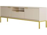 Mobile Moderno In Cashmere, Gambe Dorate - Design Elegante 175 Cm