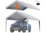 Tenda Da Garage 3X6 M - Tenda Da Garage Impermeabile E Protetta Dai Raggi Uv - Facile Installazione Con Cinghie Di Tensione - Grigio (Copertura Del Tetto, Telaio Non Incluso)