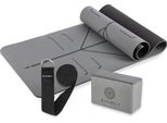 Set Da Yoga Per La Casa - Kit Completo Per Lo Yoga Con Tappetino Antiscivolo, Cubo Per Lo Yoga E Cinghia Regolabile Grigio