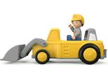 Siku 0146 - Toddys Luke Loady, Auto Giocattolo Con Motore A Strappo E Figure, Giallo/Grigio