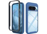 Custodia Per Google Pixel 9 / Pixel 9 Pro, Copertura Posteriore Trasparente Ibrida, Robusto Paraurti In Tpu, Custodia Antiurto Blu Reale