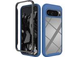 Custodia Per Google Pixel 9 Pro Xl, Copertura Posteriore Trasparente Ibrida, Robusto Paraurti In Tpu, Custodia Antiurto Blu Reale