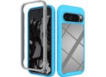 Custodia Per Google Pixel 9 Pro Xl, Copertura Posteriore Trasparente Ibrida, Robusto Paraurti In Tpu, Custodia Antiurto Blu