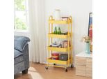 Carrello Da Cucina 'PyhäNtä' Con 4 Cestini 103,5 X 46 X 35 Cm Acciaio Giallo