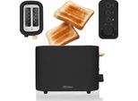 Tostapane Zeegma 820W, 6 Livelli, Nero Elegante, 2 Tostature, Vassoio Raccoglibriciole