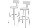 Vicco Sgabelli Da Bar Caracas, 34 X 102 Cm Set Di 2, Bianco