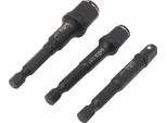 Set Di 3 Adattatori Per Bussole E Punte 1/4'' 3/8'' 1/2''