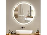 Zmh Specchio Da Bagno Specchio Da Bagno Con Illuminazione Led Specchio Da Bagno Rotondo Specchio Da Parete Bagno 50 Cm Specchio Luminoso Dimmerabile 3000K-6500K