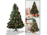 Clanmacy Led 210CM Albero Di Natale Artificiale Verde Pvc Aghi Albero Decorativo Per La Decorazione Di Natale Con Luci Fiabesche, Con 1200 Punte