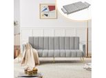 Merax Divano Letto Con Funzione Letto, Divano Letto Pieghevole Divano Letto Pieghevole Con Funzione Letto, Schienale Ospite Inclinabile 95°-180°, 183 X 76 X75Cm, Grigio