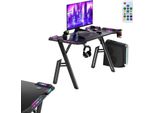 Sessamen-Lp Scrivania Da Gioco 120X60X74 Cm Scrivania In Piedi In Tavolo Da Gioco Scrivania Per Computer Di Grandi Dimensioni Scrivania Per Pc Con Telaio A L, Nero In Fibra Di Carbonio