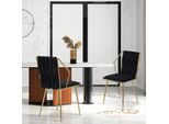 Fortuna Lai Set Di 2 Sedie Da Sala Da Pranzo Con Schienale, Sedia Da Sala Da Pranzo Con Rivestimento In Velluto, Comoda Sedia Imbottita, Sedia Da Cucina Con Gambe In Metallo, Nero