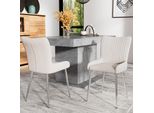 Set Di 2 Sedie Da Sala Da Pranzo Flieks, Sedie Da Cucina Con Gambe In Metallo Argentato, Sedia Da Soggiorno Sedia Da Trucco Sedie Imbottite Con Rivestimento In Velluto, Beige
