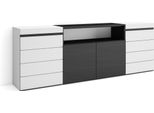 Cassettiera, 214X35X75Cm, Camera Da Letto, Con Stoccaggio, Bianco E Nero