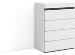 Cassettiera, 57X35X75Cm, Camera Da Letto, Con Stoccaggio, Bianco E Nero