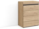 Cassettiera, 57X35X75Cm, Camera Da Letto, Con Stoccaggio, Rovere