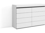 Cassettiera, 114X35X75Cm, Camera Da Letto, Con Stoccaggio, Bianco E Nero