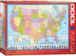 Puzzle Da 1000 Pezzi - Puzzle - Mappa Degli Stati Uniti + Accessori Per Puzzle