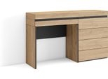 Tavolo Da Toeletta, 127X75X35Cm, Con Cassetto, Cassettiera, Rovere