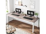 Tribesigns Scrivania Scrivania Per Computer 200X70X 5 Cm Doppia Scrivania Lunga, Tavolo Per Pc Tavolo Per Ufficio Tavolo Da Lavoro Tavolo Da Pranzo Mobili Per Ufficio, Rovere