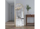 Proximax Specchio Curvo A Figura Intera Con Angoli Arrotondati, 162 X 53 Cm Specchio A Figura Intera Di Grandi Dimensioni Specchio Da Terra Come Specchio Da Toeletta Per Il Soggiorno, Oro