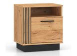Comodino Ming - Rovere Artigianale Oro / Nero