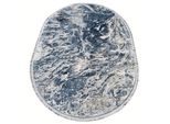Tappeto Ovale 80X150 Cm Stefano - Grigio / Blu